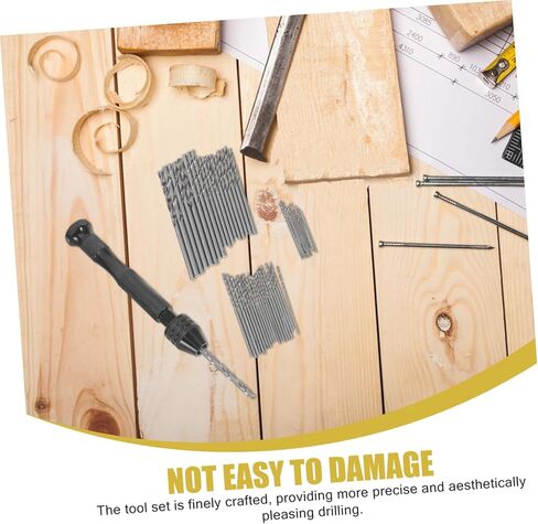 POPETPOP Manual Handheld Drill Set with Twist Drill Bits for Woodworking Jewelry Making and Resin Crafting Durable and Precise Black Hand with Twist Bits in Saudi Arabia