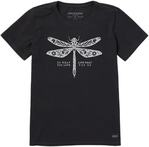Life is Good Women's Do What You Love Short Sleeve Crusher-LITE Tee, Faded Black in Saudi Arabia
