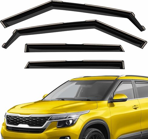 Extra Durable Window Deflectors in-Channel Window Visors Rain Guards Fit for Kia Seltos 2021-2026, Sun Visors, Wind Vent for Shades, Exterior Car Accessories - 4pcs. AG0216 in Saudi Arabia
