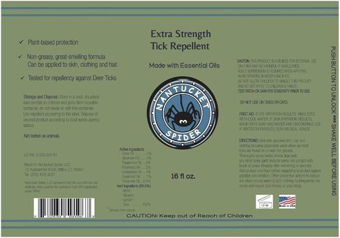 Nantucket Spider Tick Repellent Spray (16 oz) | DEET-Free | Essential Oil Tick Repellent | Made in USA in Saudi Arabia