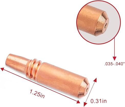 40PK Contact Tips 206187 .040" - .035AL for Miller Spool Spoolmatic 15A 30A Pro Spool gun & XR Series & Roughneck C-Series Welding Gun Consumables in Saudi Arabia