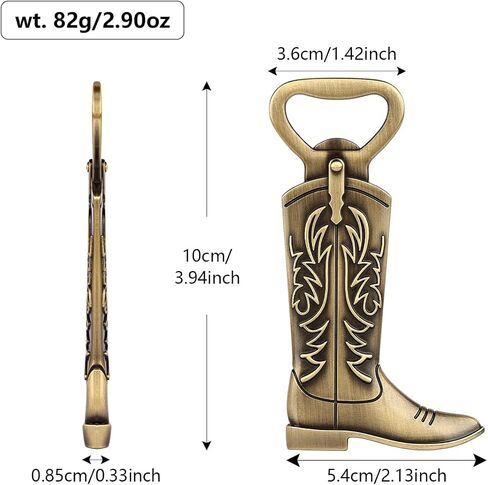 LKKCHER Cowboy Boot Bottle Opener, Cowboy Gifts for Men, Birthday Fathers Day Christmas Gifts for Men Dad, Bronze Rustic Beer Accessories with Gift Bag in Saudi Arabia