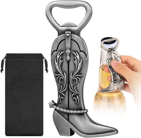 LKKCHER Cowboy Boot Bottle Opener, Cowboy Gifts for Men, Birthday Fathers Day Christmas Gifts for Men Dad, Bronze Rustic Beer Accessories with Gift Bag in Saudi Arabia
