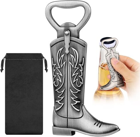 LKKCHER Cowboy Boot Bottle Opener, Cowboy Gifts for Men, Birthday Fathers Day Christmas Gifts for Men Dad, Bronze Rustic Beer Accessories with Gift Bag in Saudi Arabia