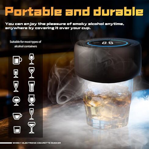 Electric Whiskey Smoker Kit with Led Lights, No Butane Needed, Cocktail Old Fashioned Bourbon Drink Smoker Kit, 6 Flavors Natural Wood Chips, Bourbon Whiskey Gifts for Men, Dad, Husband in Saudi Arabia