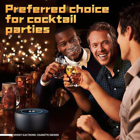 Electric Whiskey Smoker Kit with Led Lights, No Butane Needed, Cocktail Old Fashioned Bourbon Drink Smoker Kit, 6 Flavors Natural Wood Chips, Bourbon Whiskey Gifts for Men, Dad, Husband in Saudi Arabia