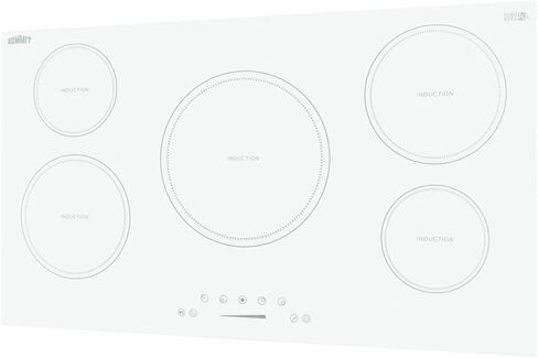 Summit Appliance SINC5B36W 36" Wide 208-240V 4-Zone Built-in Induction Cooktop in White Glass with Touch Controls, Automatic Shutoff, Residual Heat Indicator Light, Timer Function and Child Lock in Saudi Arabia