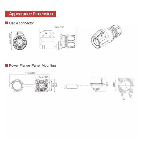 2 pin 50A Power Connector Male and Female Socket Waterproof IP67 in Saudi Arabia