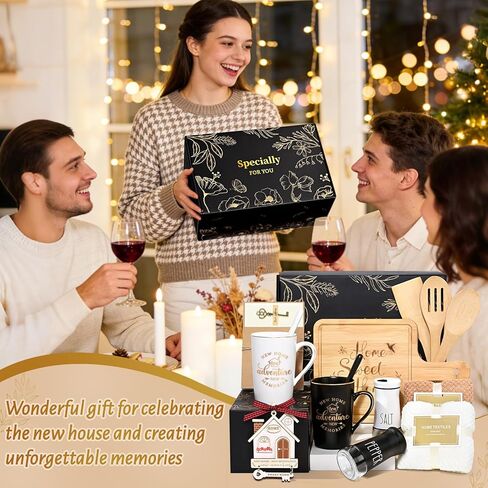 maustic House Warming Gifts New Home، 14 قطعة سلة هدايا منزل جديد، هدية هووسورمينغ لأصحاب المنازل الأزواج النساء، هدايا الختام لمشتري المنازل in Saudi Arabia
