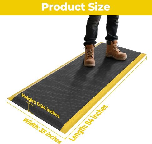 Anti Fatigue Mats Industrial, 84" x 35" Ergonomic Anti-Fatigue Standing Floor Mat, Anti-Slip Memory Foam Floor Mat, Helps Relieve Back and Leg Soreness During Work in Saudi Arabia