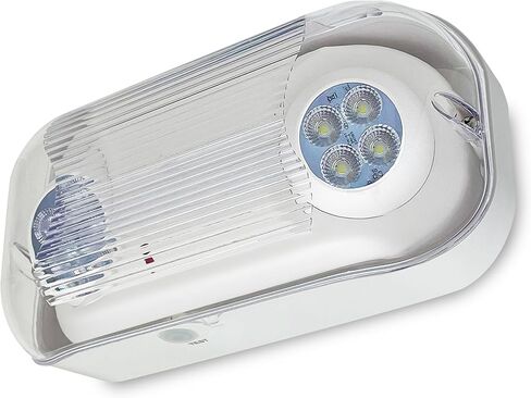 LFI Lights® مصباح الطوارئ الخارجي، مدرج في قائمة UL 924، مقاوم للطقس NEMA 4X مع بطارية احتياطية، رؤوس LED قابلة للتعديل، مبيت أبيض، ELWETLEDWBB (2) in Kuwait