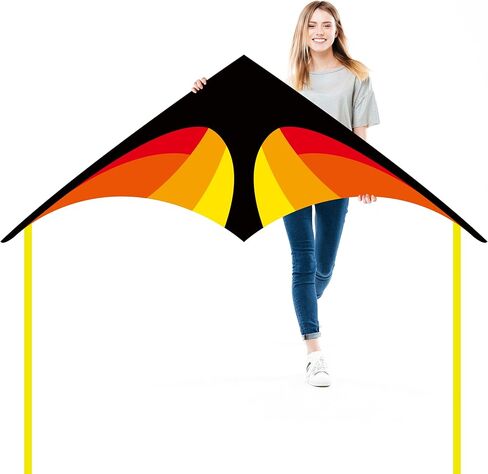 JEKOSEN 55" Delta Kite Large Kites for Kids and Adults Beginners Easy to Fly Single Line String for Beach Trip Park Outdoor Activities Blue in Kuwait