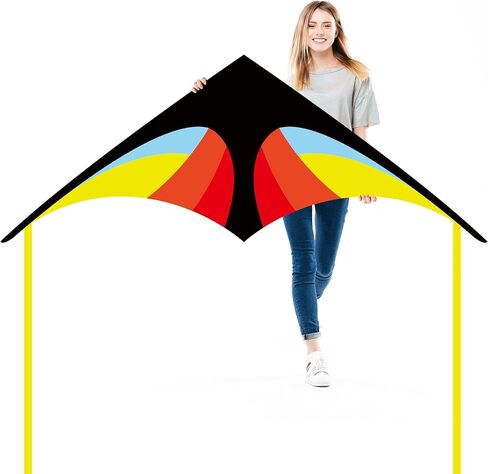 JEKOSEN 55" Delta Kite Large Kites for Kids and Adults Beginners Easy to Fly Single Line String for Beach Trip Park Outdoor Activities Blue in Saudi Arabia