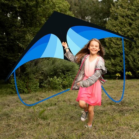 JEKOSEN 55" Delta Kite Large Kites for Kids and Adults Beginners Easy to Fly Single Line String for Beach Trip Park Outdoor Activities Blue in Saudi Arabia