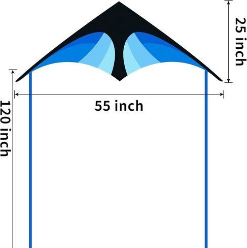JEKOSEN 55" Delta Kite Large Kites for Kids and Adults Beginners Easy to Fly Single Line String for Beach Trip Park Outdoor Activities Blue in Saudi Arabia