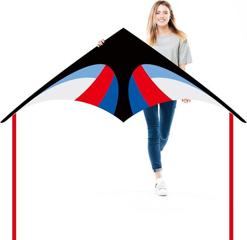 JEKOSEN 55" Delta Kite Large Kites for Kids and Adults Beginners Easy to Fly Single Line String for Beach Trip Park Outdoor Activities Blue in Saudi Arabia