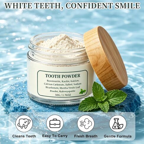 2PCS Hydroxyapatite Tooth Powder, Remineralizing Tooth Powder, with Mint, Hydroxyapatite, Gently Cleans, Supports Strong Teeth & Fresh Breath, Daily Oral Care, 50g in Saudi Arabia