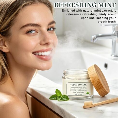 2PCS Hydroxyapatite Tooth Powder, Remineralizing Tooth Powder, with Mint, Hydroxyapatite, Gently Cleans, Supports Strong Teeth & Fresh Breath, Daily Oral Care, 50g in Saudi Arabia