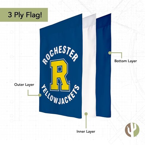 Desert Cactus University of Rochester UR Garden Flag – 19 x 12 inch Rochester Yellowjackets Banner, For Outdoor Display and Events (Design A) in Saudi Arabia
