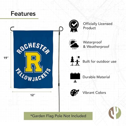 Desert Cactus University of Rochester UR Garden Flag – 19 x 12 inch Rochester Yellowjackets Banner, For Outdoor Display and Events (Design A) in Saudi Arabia