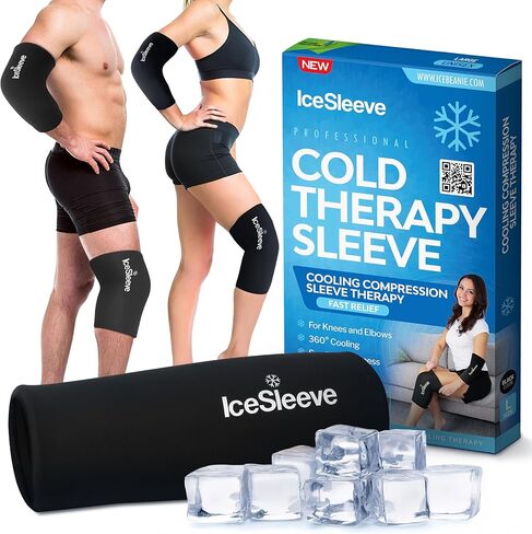 IceSleeve Elbow & Knee Ice Pack Wrap, Reusable Ice Sleeve for Arm & Leg, Flexible Gel Ice Pack for Knee Injuries, Tennis Freeze Sleeve Elbow Compression Wrap, Cold & Heat Therapy, Blue L 1 Pack in Saudi Arabia