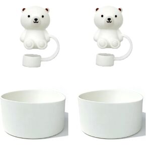 2Pcs Cute Bear Silicone Straw Tip Covers Compatible with Brumate Era 30oz and 40oz Tumbler Lid,Silicone Boot for Brumate Water Bottles in Saudi Arabia