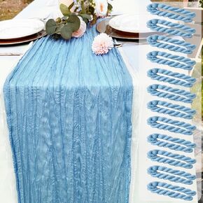 12 Pack Beige Cheesecloth Table Runner 22x120 Inch-Naturally Dyed Colors Sheer Gauze Ivory Cheese Cloth Wedding Table Runner,Rustic Boho Crinkle Fabric, Reception, Bridal Shower,Farmhouse Dining Decor in Saudi Arabia