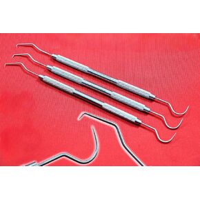 Cynamed EXAMINATION DENTAL PROBE #5 EXPLORER DENTAL PROBE مجموعة مكونة من 3 قطع أداة ألمانية مقاومة للصدأ لطب الأسنان in Kuwait