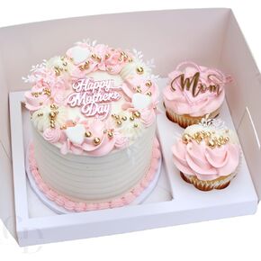 Bento Cake and Cupcake box with clear lid for 1; 4-5in cake and 2 cupcakes- 15 pack in Saudi Arabia