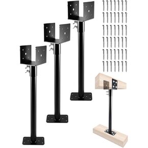 3 Pcs 3.6 Inches Pergola Roofs Riser Beam Brackets, Saddle Roof Riser for Patio Pergola, 18 Inches High, Black Finish in Saudi Arabia