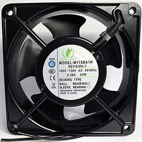 مروحة M115BA1H لـ M115BA1H MUTUALMOTOR 100-130V 0.28A 25W 120×120×38MM مروحة تبريد صناعية معدنية in Kuwait