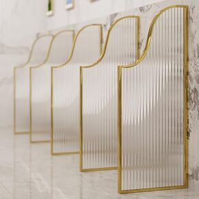 Gold Wall-Mounted Men's Urinal (3 Pcs) - Effective Odor Control & Enhanced Privacy for Public Restrooms, Ensuring Hygiene and Comfort in High-Traffic Areas. in Saudi Arabia