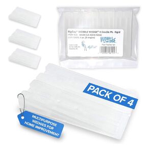 Wobble Wedge BigGap Rigid Plastic Shims - Made in USA, Multipurpose Wedges for Home Improvement & Work, Leveling Pads for Large Gaps & Heavy Loads, Furniture Appliance Levelers - 4 Pack in Kuwait