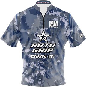 Logo Infusion Dye-Sublimated Bowling Jersey (Sash Collar) - I AM Bowling Fun Design 2055-RG - Roto Grip - Navy CAMO in Kuwait