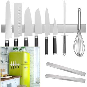 2 PCS Knife Magnetic Strip no Drilling (Refrigerator Applicable), 17 inch Magnetic Knife Holder for Wall, Premium Stainless Steel Magnetic Knife Bar, Used as Tool Holder, Knife Rack, and More in Saudi Arabia