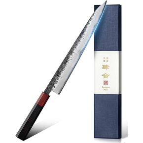 kanngou Sushi Knife 27cm Japanese Carving Knife, AUS-8 Steel Sujihiki Sashimi Knives for Fish Filleting and Meat Slicing, Double Edge Yanagiba Knives with Premium Gift Box in Saudi Arabia