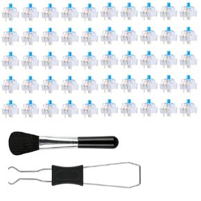 50Pcs Keyboard Clicker,Mechanical Keyboard Switches,3 Pin Clicky Switches with Brush and Key Puller,Clickers for 3D Prints,Dustproof,Keyboard Keys for Mechanical Gaming Keyboards,Typing,Cross Shaft in Kuwait