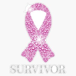Breast Cancer Survivor Pink Ribbon National Cancer Survivor Sticker Vinyl Decal Car Laptop Wall Window Bumper Sticker 5" in Kuwait