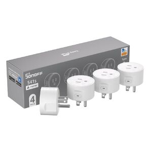 SONOFF Matter Smart Plug S41s 4-Pack، منفذ قابس ذكي WiFi 15A 1800W، معتمد من ETL، تحكم عن بعد وصوت مع مؤقت، متوافق مع Alexa وGoogle Home وApple HomeKit وSmartThings in Kuwait