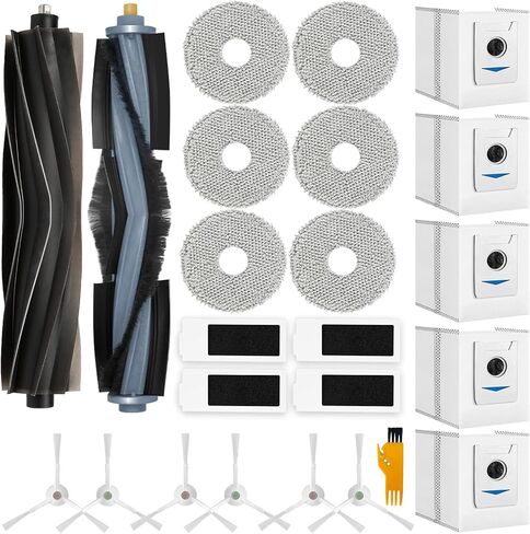 بديل لـ ECOVACS DEEBOT N20 Pro Plus، N20 Plus، لـ Yeedi C12 Pro Plus، مكنسة كهربائية C12، 2 فرشاة رئيسية، 4 مرشحات، 6 وسادات ممسحة، 6 فرش جانبية، مجموعة ملحقات N20 Plus in Kuwait