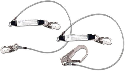 Guardian Fall Protection 01243 6-Foot Double Leg Cable Lanyard with Rebar Hook and Shock Absorber in Saudi Arabia