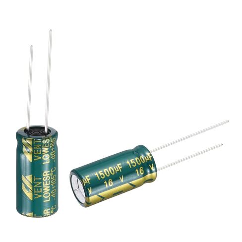 uxcell 1500uF 16V 10x10mm Electrolytic Capacitor, Radial Leads Aluminum Capacitors for TV, LCD Monitor, VCD, 10pcs in Saudi Arabia