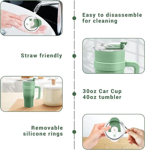 30/40 oz Tumbler Replacement Lids,1pack Spill Proof Straw Lids for YETI,Old Style RTIC,Ozark Trail and More,for Travel Tumblers,Stainless Steel Tumblers,Straw and Sippy Friendly in Saudi Arabia