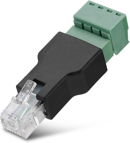 محول طرفي RJ11 إلى برغي، موصل 6P4C ذكر إلى 4 دبوس للمودم مع كابلات منظمة قياسية EIA/TIA 568B مضادة للتداخل، 10 عبوات in Saudi Arabia