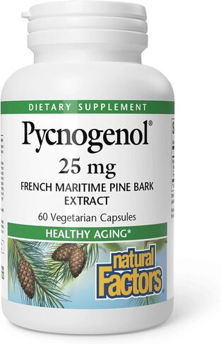 Natural Factors Pycnogenol 25 mg، دعم مضاد للأكسدة لشيخوخة صحية، 60 كبسولة in Saudi Arabia