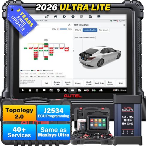 الماسح الضوئي Autel MaxiCom Ultra Lite: تحديث مجاني لمدة عامين، ترقية جديدة لعام 2025 لـ MS919/Elite II Pro/MS909، مثل MaxiSys Ultra، إصلاح Motor TruSpeed، رسم الخرائط الطوبولوجية، البرمجة والترميز، أكثر من 40 خدمة in Kuwait