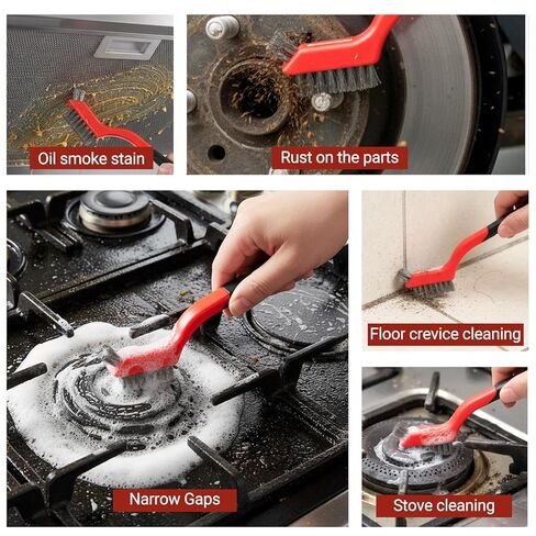 24 PCS Wire Brushes for Cleaning, Stainless Steel Wire Scratch Brush Set Heavy Duty Bristles with Curved Handle Grip Small Metal Wires Brushes for Rust Dirt and Paint Cleaning in Saudi Arabia