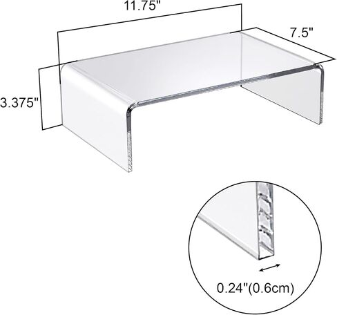 Amazing Abby Acrylic Monitor Stand Riser for Desk (1-Pack), Clear Plastic Computer Monitor Riser with Keyboard Storage, Heavy-Duty 3-3/8" Riser for PC Laptop Screen, Great for Home and Office Use in Saudi Arabia