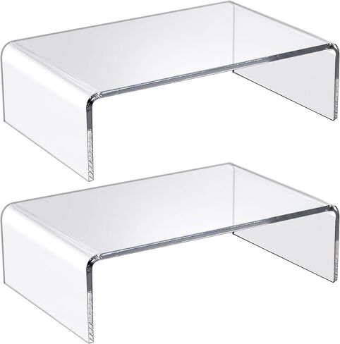 Amazing Abby Acrylic Monitor Stand Riser for Desk (1-Pack), Clear Plastic Computer Monitor Riser with Keyboard Storage, Heavy-Duty 3-3/8" Riser for PC Laptop Screen, Great for Home and Office Use in Saudi Arabia
