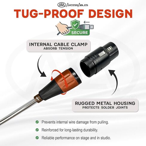 كابل ثعبان XLR بطول 20 قدمًا و4 قنوات من AxcessAbles، موصلات معدنية مرمزة بالألوان، ذكر XLR إلى أنثى XLR، نحاس خالٍ من الأكسجين 26AWG، لاستوديوهات التسجيل المباشر (حزمة واحدة، 20 قدمًا) in Kuwait